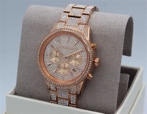 michael kors rose gold with diamonds watch|michael kors parker chronograph watch.